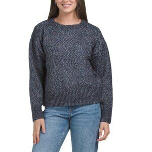B MY STORY Indigo Nubby Yarn Pullover Sweater